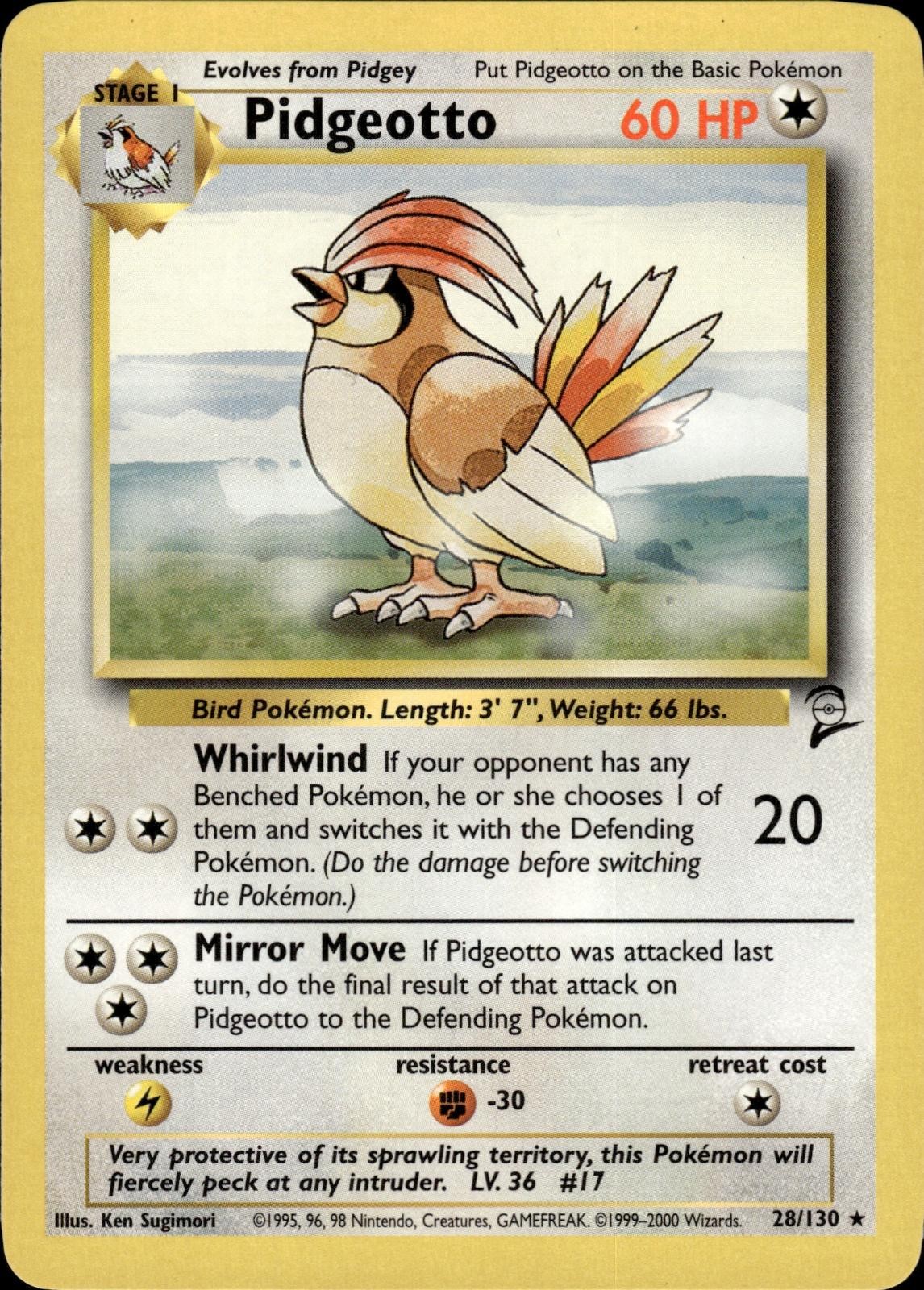 Pokemon Base Set 2 Rare Pidgeotto 28/130 - Near Mint (NM)
