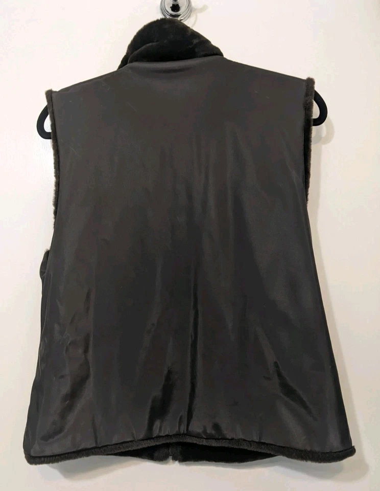 Chaleco Blassport Talla M Marrón Reversible Imitación Piel Cremallera Foto 4 de 4