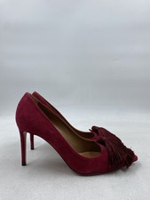 Aquazzura Czerwone zamszowe czółenka z frędzlami W 5,5
