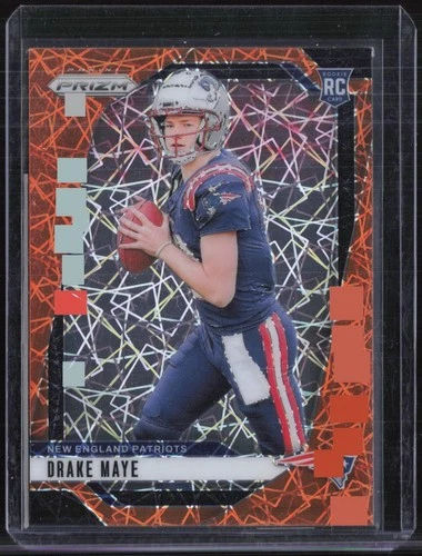 2024 Panini Prizm Orange Lazer #329 Drake Maye RC Rookie