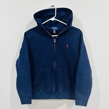 Polo Ralph Lauren Little Boys Cruise Navy Fleece Zip Up Hoodie L 14-16 