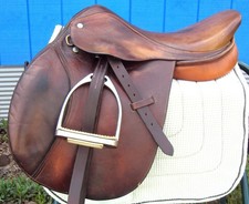 COLLEGIATE English/Jump Saddle -FINALIST- 17" - NICE  Stirrups, Leathers, Girth