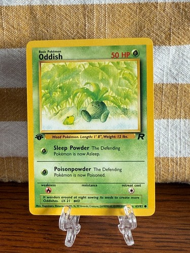 Oddish 1st Edition - Team Rocket - #63/82 - Vintage Pokemon Card 2000 WOTC