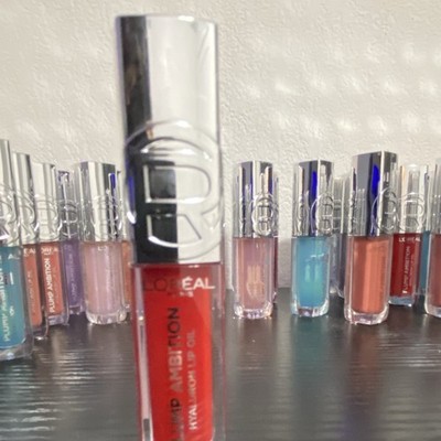 L'Oréal Plump Ambition Hyaluron Lip Oil, Plumping Shine Liquid, Red