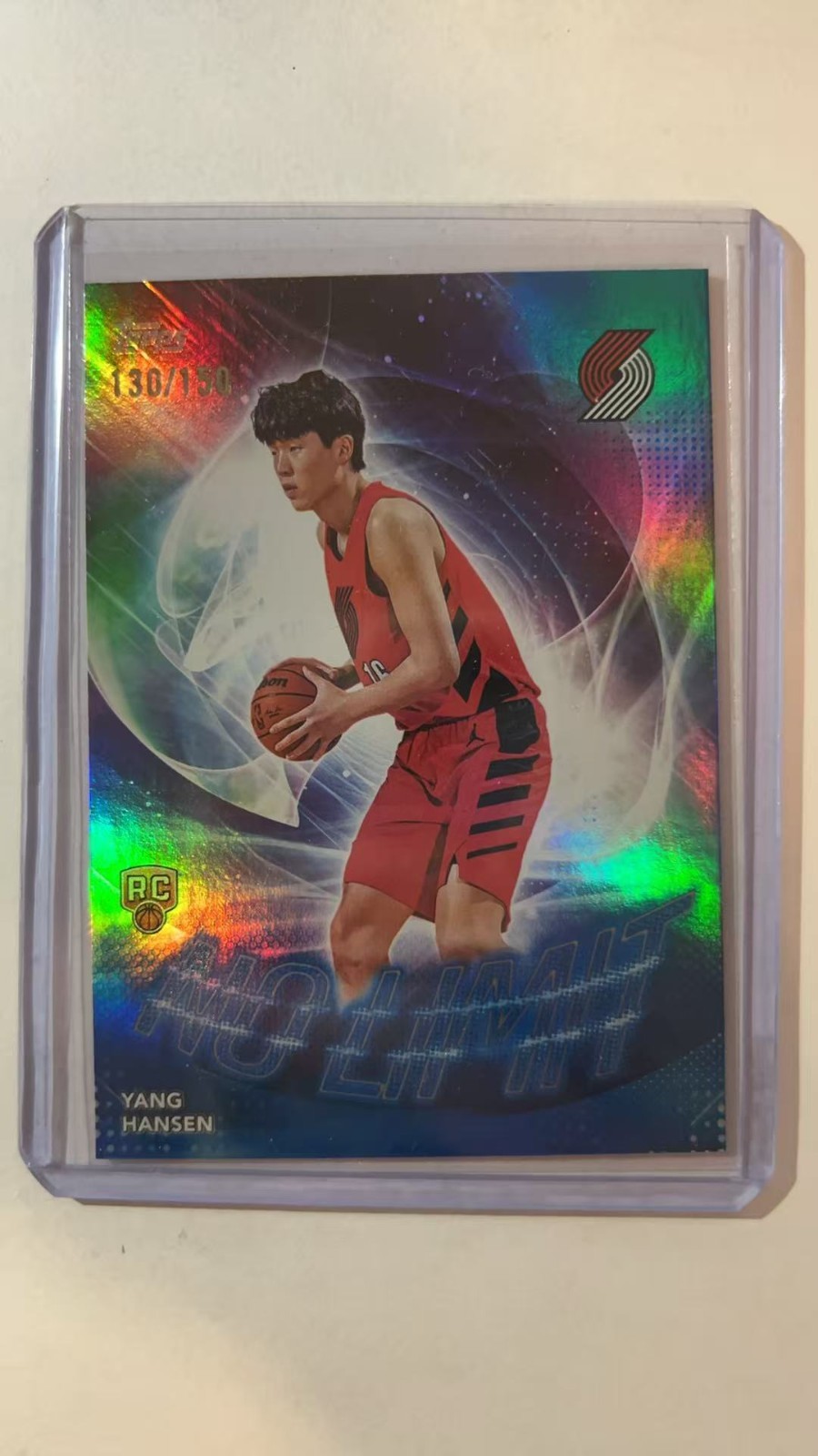 2025-26 Topps Yang Hansen Rookie No Limit Blue Rainbow #/150 Trail Blazers RC
