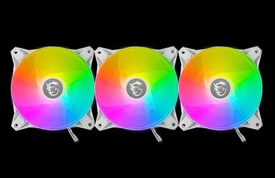 MSI 120mm Hydraulic Case Fans White LED 3-Pin Set of 4 for PC