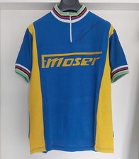 MOSER F.MOSER MAGLIA LANETTA AUTOGRAFATA FRANCESCO MOSER EROICA CICLISMO VINTAGE