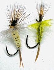 8 Mixed Olive And Sulphur Rutland May Flies by Iain Barr Fly Fishing - BARBLESS