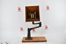 Antique Western Union railroad telegraph station includes a telegraph sounder ho
