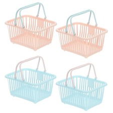 Mini Shopping Baskets with Handles Small Tiny Baskets, 4Pcs, Blue/Pink