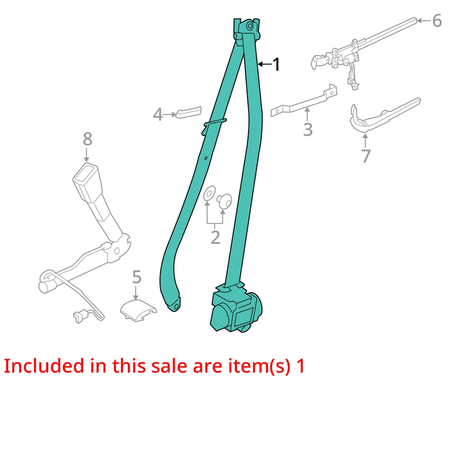 Seat Belt Front Bucket Seat Coupe Passenger Fits 17-21 BMW M240i 492535 - Изображение 2 из 4