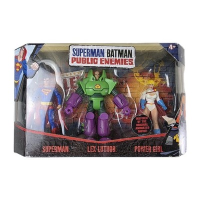 DC Superman Batman Public Enemies  3 Pack Set Lex Luthor, Power Girl, Superman 
