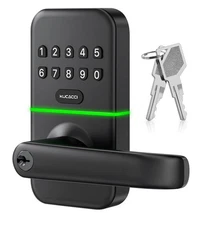 Smart Door Handle Lock, Keypad Keyless Entry, Digital Knob, Black, Easy Install