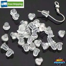200p Women's Earring Back Stud 5mm Clear Earring Stopper Safety Rubber Pads