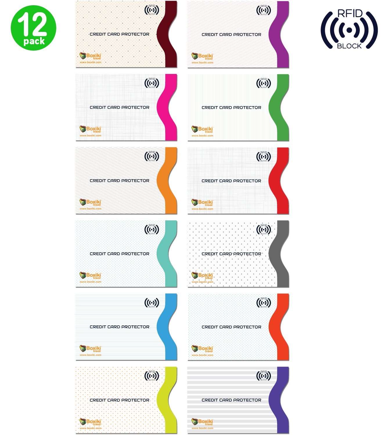 Set of 12 RFID Blocking Sleeves. Best way to Protect your Cards from Electron...