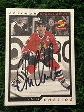 1996-97 Score Golden Blades Chris Chelios #36 HOF AUTO Autograph Signed Chicago