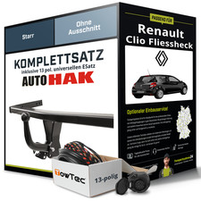 Für RENAULT Clio Fliessheck II BB,CB Anhängerkupplung starr +eSatz 13pol uni 98-
