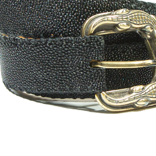 RAZZA Womens Belt Black Faux Leather Spotted 36" XXS - Picture 5 of 6