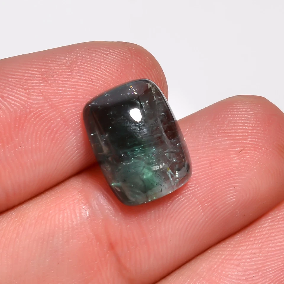 Cabujón de turmalina azul radiante de 7 quilates 13x9x6 mm piedra preciosa natural suelta translúcida Foto 2 de 4