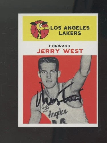 Jerry West HOF Signed 1961-62 Fleer REPRINT CARD Beckett Authenticated