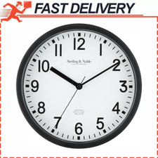 Mainstays Basic Indoor 8.78" Black Analog Round Modern Wall Clock Home Office