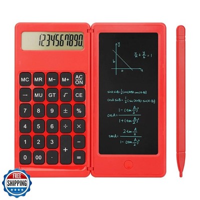 Desk Calculator, Desktop Small Calculators with Writing Notepad, 