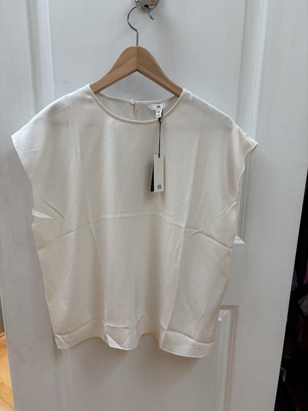J.Crew NWT Women 100% Silk Camisole Ivory Tank Boxy Top Size M Retail $120