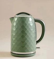 Green Diamond Textured Kettle 1.7L 3000W Fast Boil Cordless Jug Boil Dry Safe