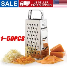 Kitchen Stainless Steel 4-Sided Box Food Grater Vegetable Cheese Slicer Shredder