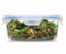 FineDine Superior Glass Food Storage Containers Set, 32oz Capacity Locking Lids