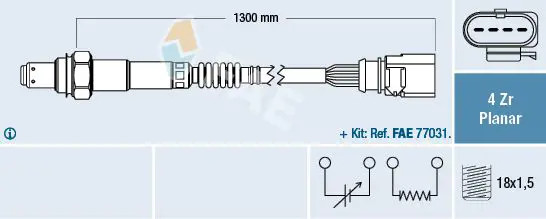 Sonda lambda Sonda planare 77900 FAE per VW SEAT AUDI SKODA MERCEDES-BENZ