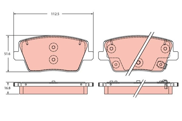 Bremsbelagsatz Scheibenbremse TRW GDB2355 FüR Hyundai I30 PDE PD Pden Fastback-image