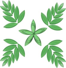 Youway Style Green Leaf Mosaic Tiles for Crafts Bulk,200g Petal