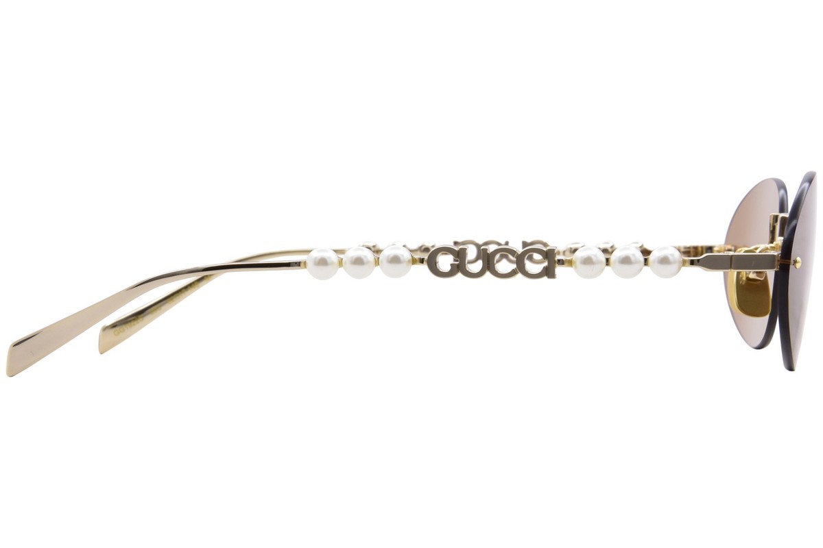 Gucci GG1922S 003 Oval Sunglasses - Endura Gold with White Pearl/Brown GUCCI SUNGLASSES - GG1922S 003 62 main image 2