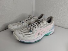 Women s 8 ASICS Speed Solution FF 2 Tennis Shoes White/Frosted Rose Aqua/Pink