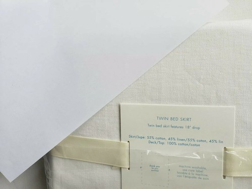 Pottery Barn Kids PBK White Essential TWIN 18" Bed Skirt - Picture 3 of 3