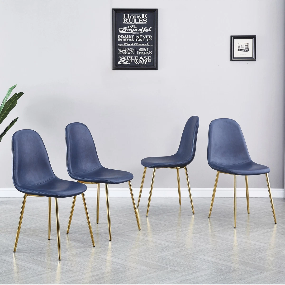 Blue leather dining room chairs deals