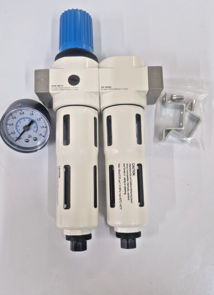 Air Pressure Regulator with Double Filter 3/8"" Bsp Perfect for Paint Spray Room