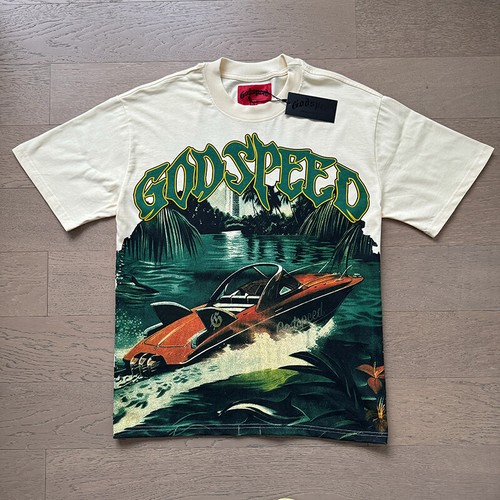 NEW Mens Godspeed Rainforest yacht print Washed Tee Short sleeved T-shirt - Picture 17 of 17