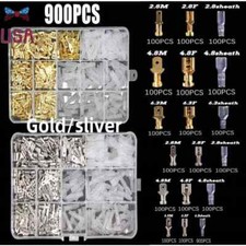 Assortment Male Female Spade Terminals Electrical Wire Crimp Connectors Kit 900X
