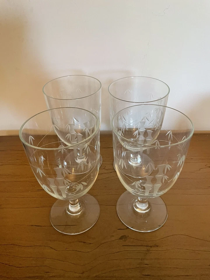 Juego de 4 copas de agua de bambú Noritake Sasaki + 1 Foto 2 de 4