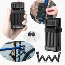 ROCKBROS Motorcycle Bike Lock Folding Anti-theft Portable Key MTB Road Antirust