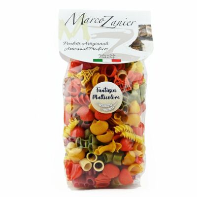 (7,98 EUR/kg) Bunte Pasta Fantasia, 500 g, Farbige Nudeln, Marco Zanier