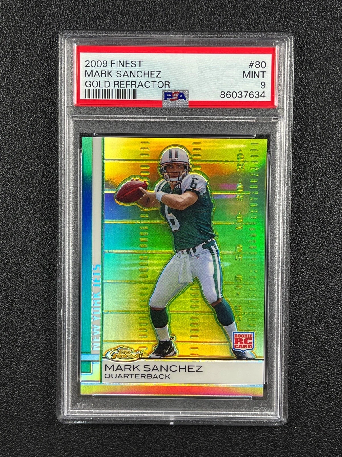 Mark Sanchez Finest #80 Gold Refractor