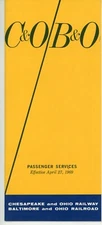 C&O/B&O Passenger Service Timetable, April 27, 1969