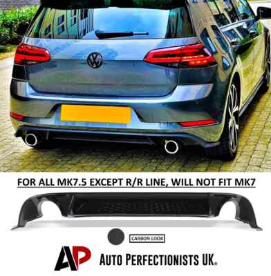 For VW Golf TSI TDI MK7.5 Rear Carbon Valance Diffuser Spoiler Lip Splitter Kit!