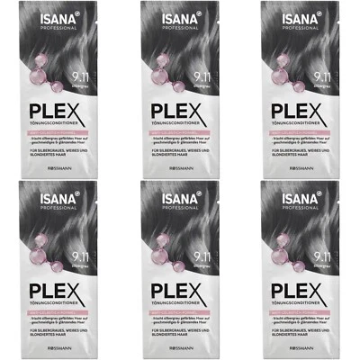 6 x 20 ml | Isana Professional Plex Tönungsconditioner 9.11 Silbergrau