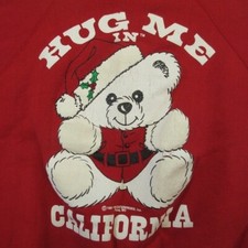 VTG Tultex Sweatshirt Christmas Bear California XL