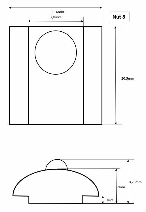 Nutenstein mit Kugel Nut 8 -- M4 M5 M6 M8 -- nur Typ-b -- Profil 30 - Bild 4 von 4