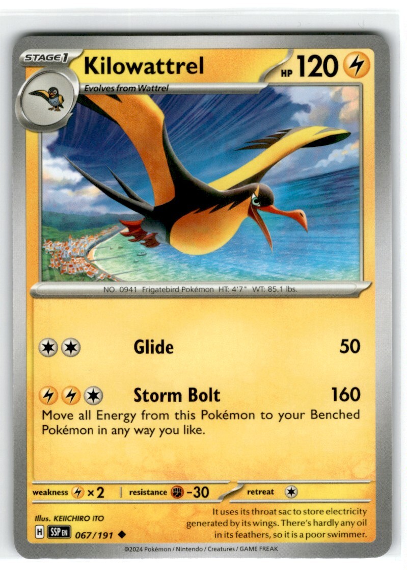 Pokemon Kilowattrel Uncommon Near Mint